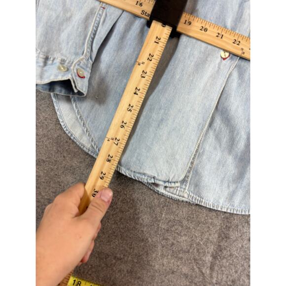 Vintage Levis Jeans White Tab Western Shirt Women Large Chambray Workwear Casual - Picture 5 of 7